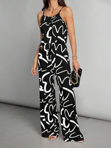 Casual Suspender Belt Wide-Leg Pants Jumpsuit