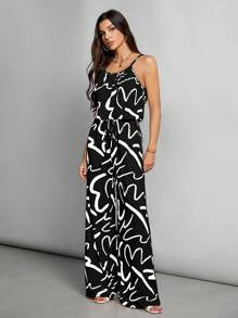 Casual Suspender Belt Wide-Leg Pants Jumpsuit