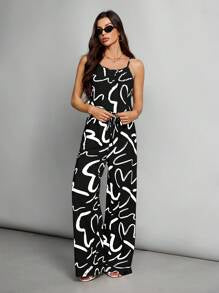 Casual Suspender Belt Wide-Leg Pants Jumpsuit