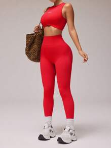 High Elasticity Seamless Sports Bra And Leggings Set