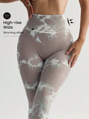 High Waist Tie Dye Skinny Seamless High Elasticity Yoga Leggings