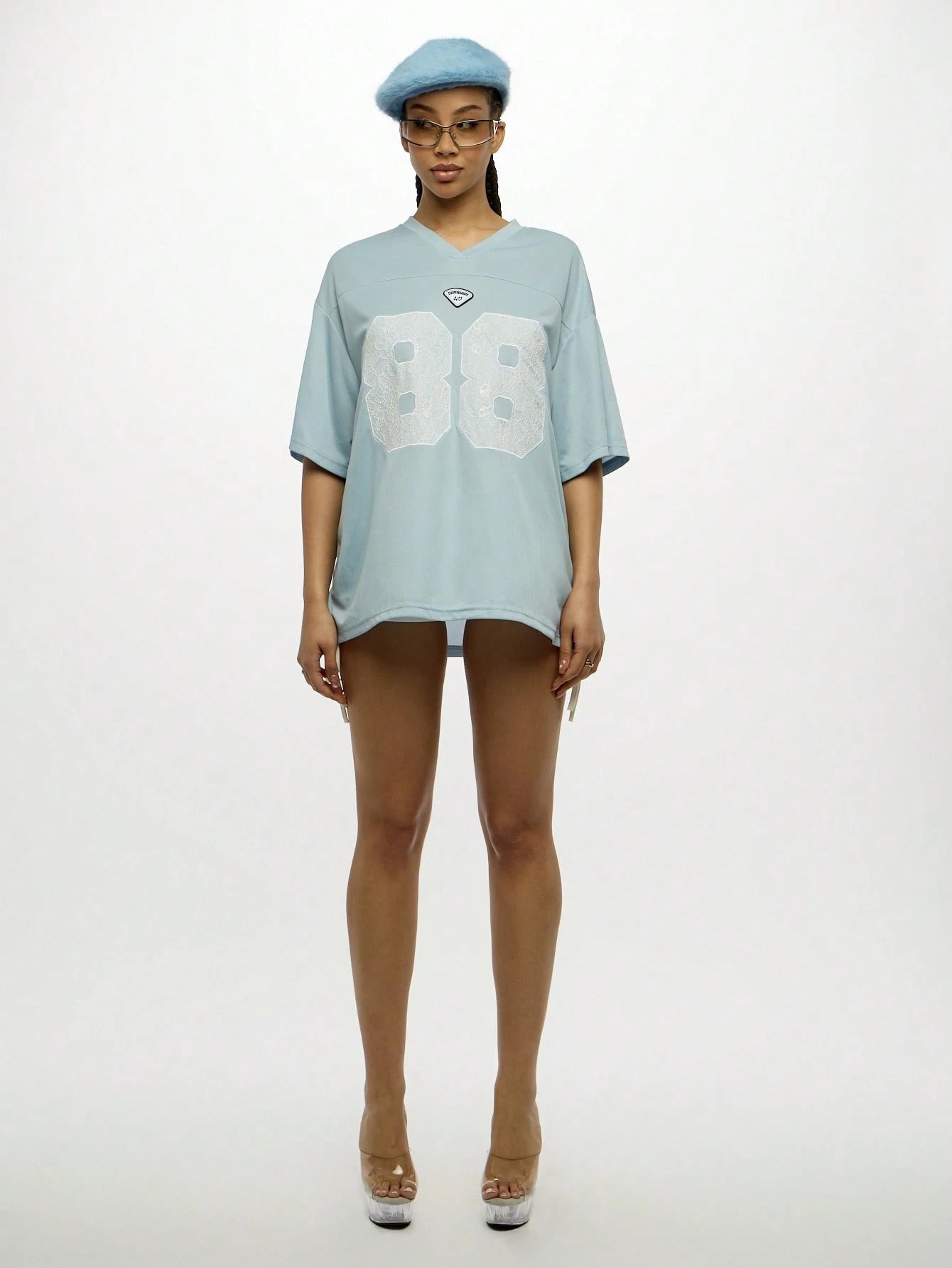 Oversized Varsity Number Applique T-Shirt