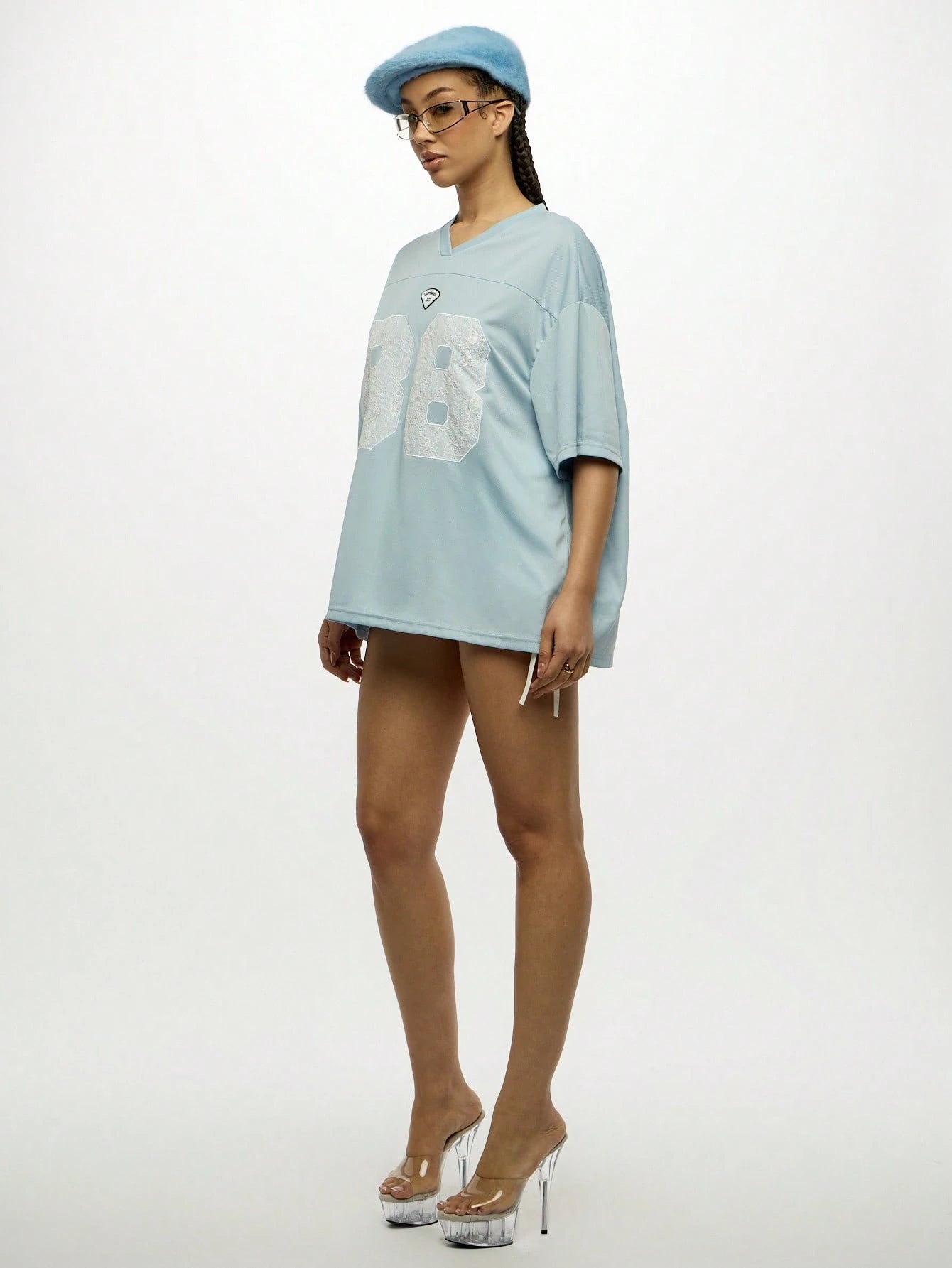 Oversized Varsity Number Applique T-Shirt