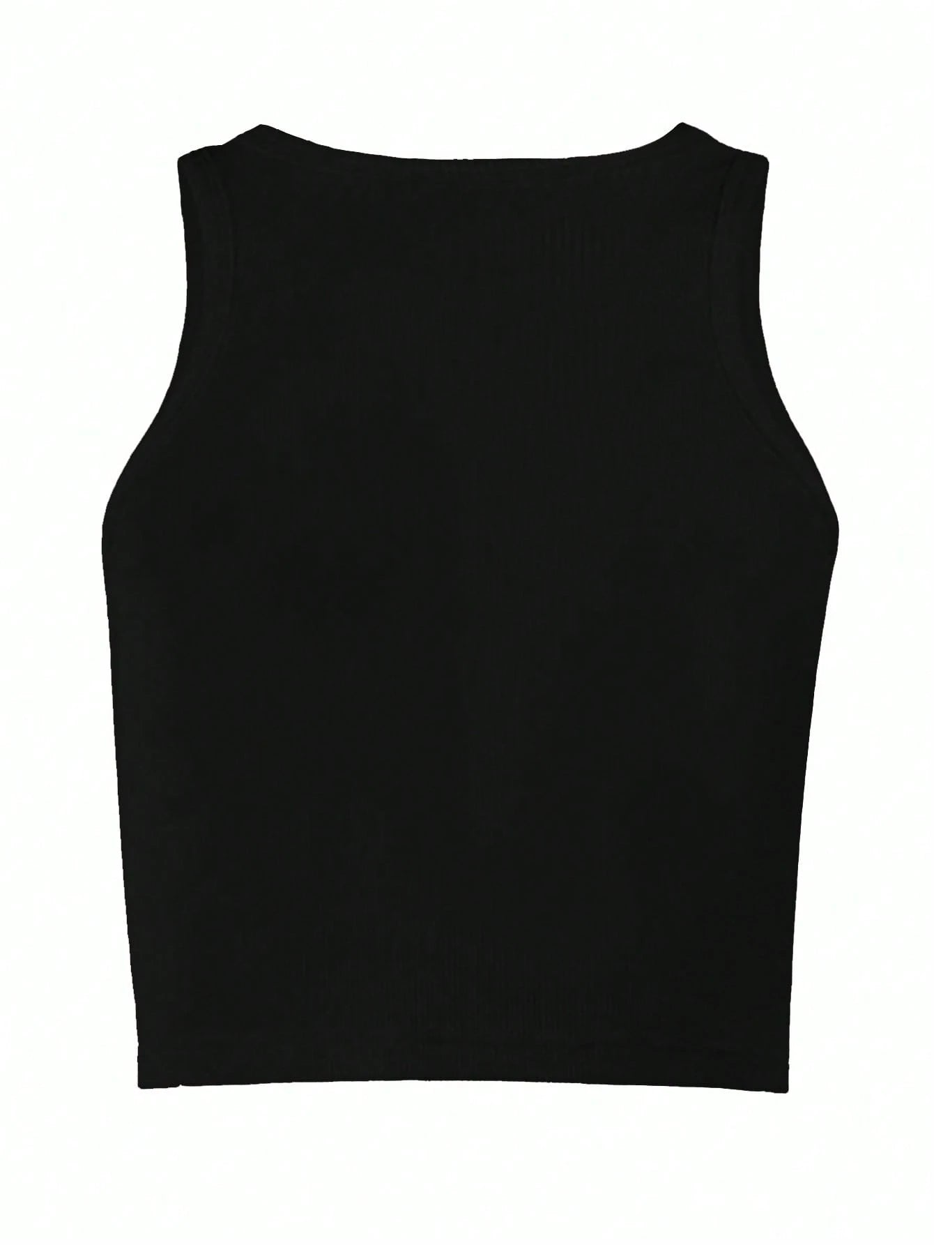 Letter Printed Crop Graphic Tee