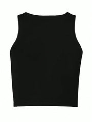 Letter Printed Crop Graphic Tee