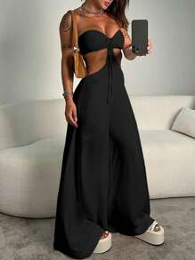 Sexy Backless Halter Wide Leg Jumpsuit