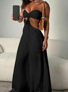 Sexy Backless Halter Wide Leg Jumpsuit