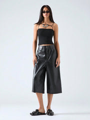 Metallic Decorative Thin Strap Top