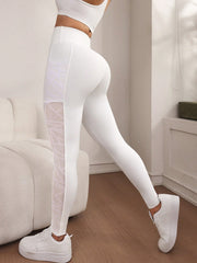 Mesh Patchwork Elastic High Waist Sports Legging
