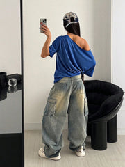 Loose Shoulder Oversized "Los Angeles 32" T-Shirt