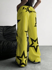 Star Print Wide Leg Pants
