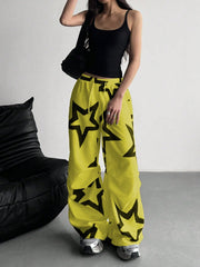 Star Print Wide Leg Pants