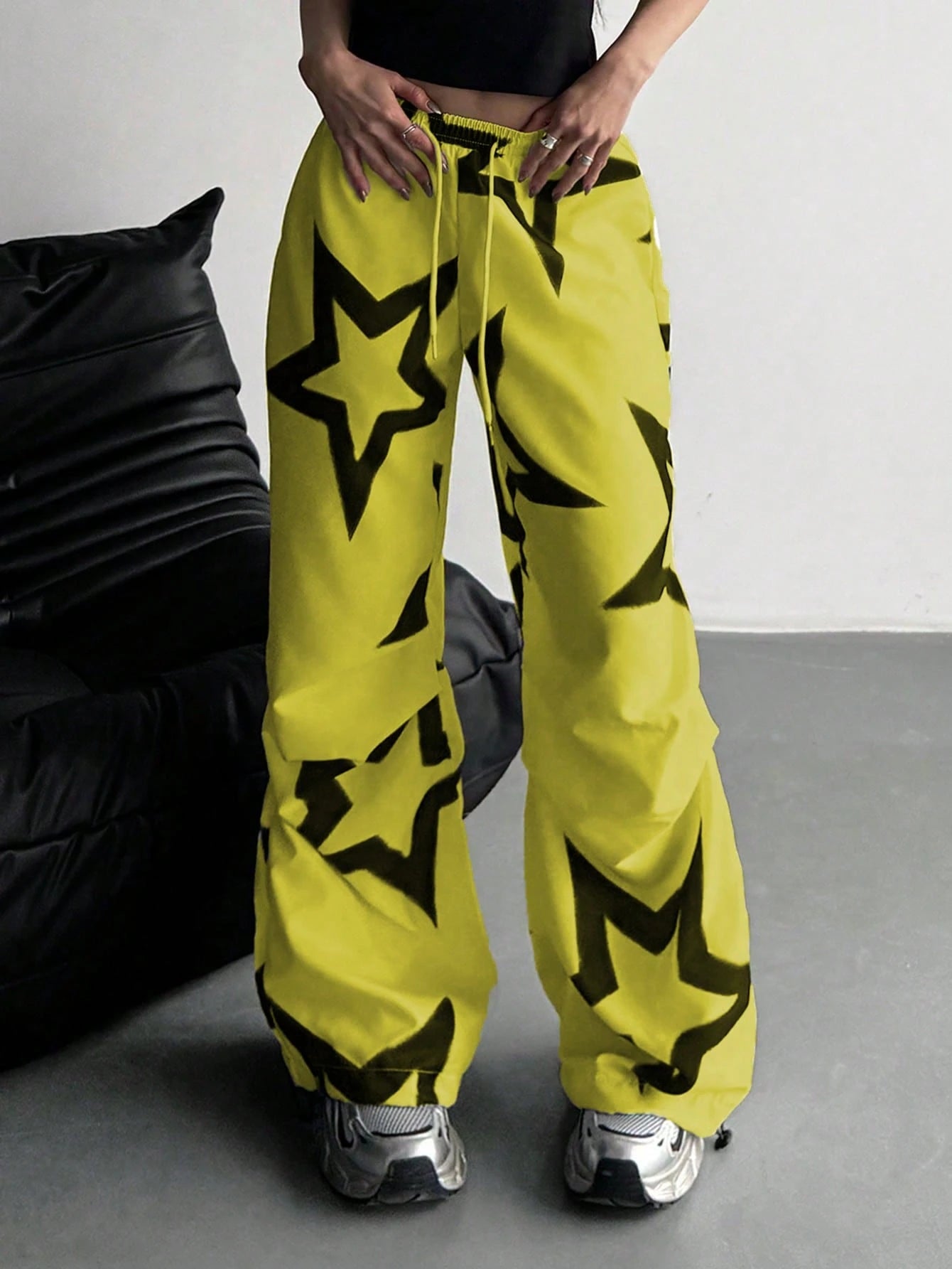 Star Print Wide Leg Pants