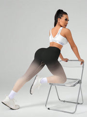 High Waist Gradient Color Elastic Fitness Leggings