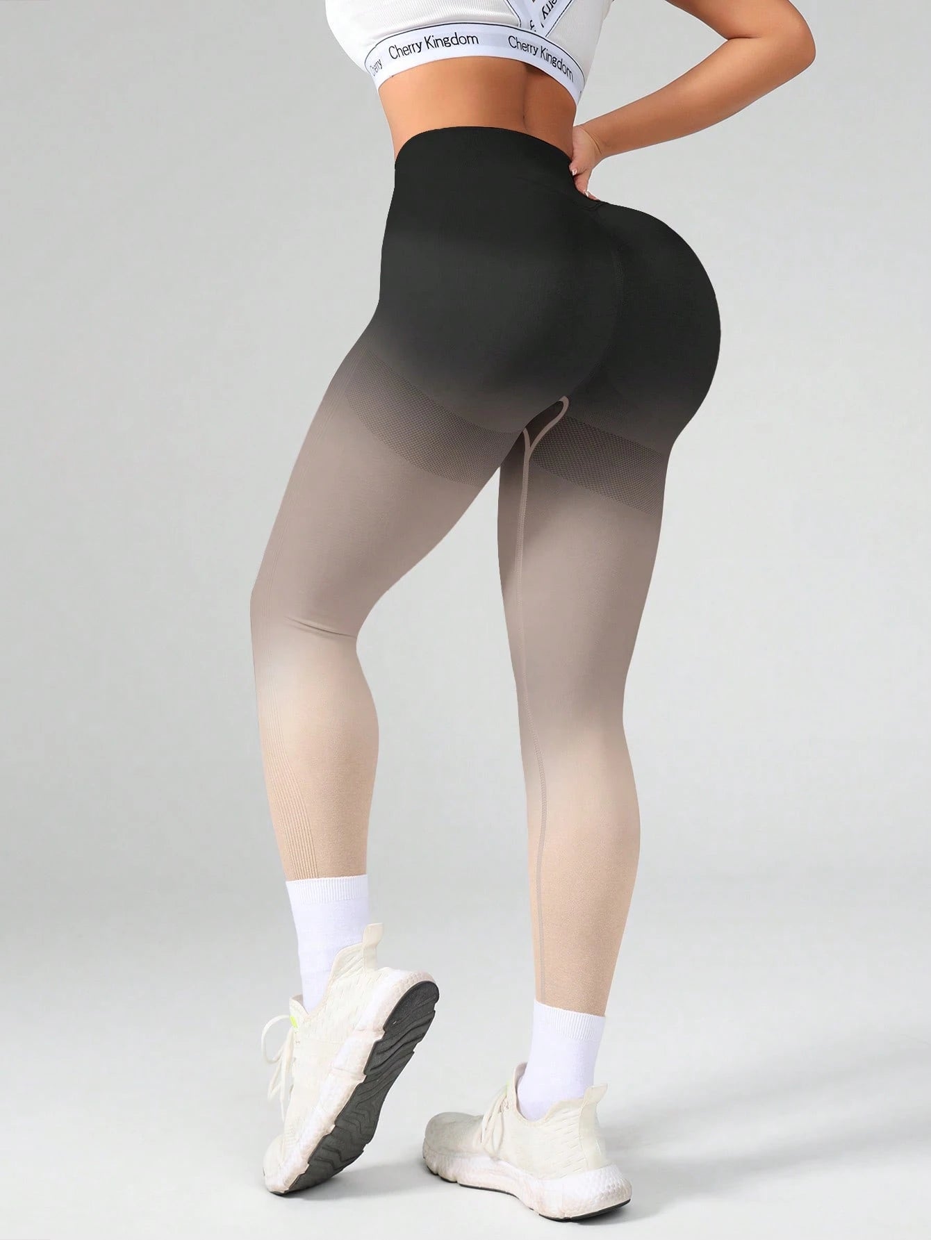 High Waist Gradient Color Elastic Fitness Leggings