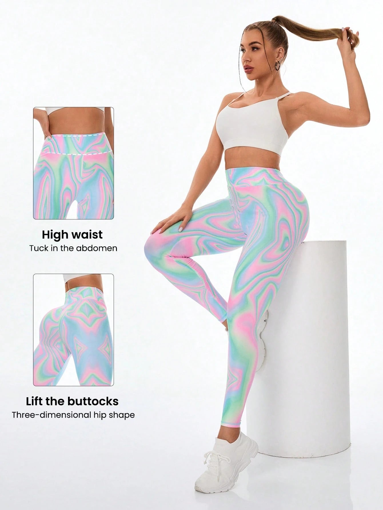 Printed Elastic High Waist Sports Legging