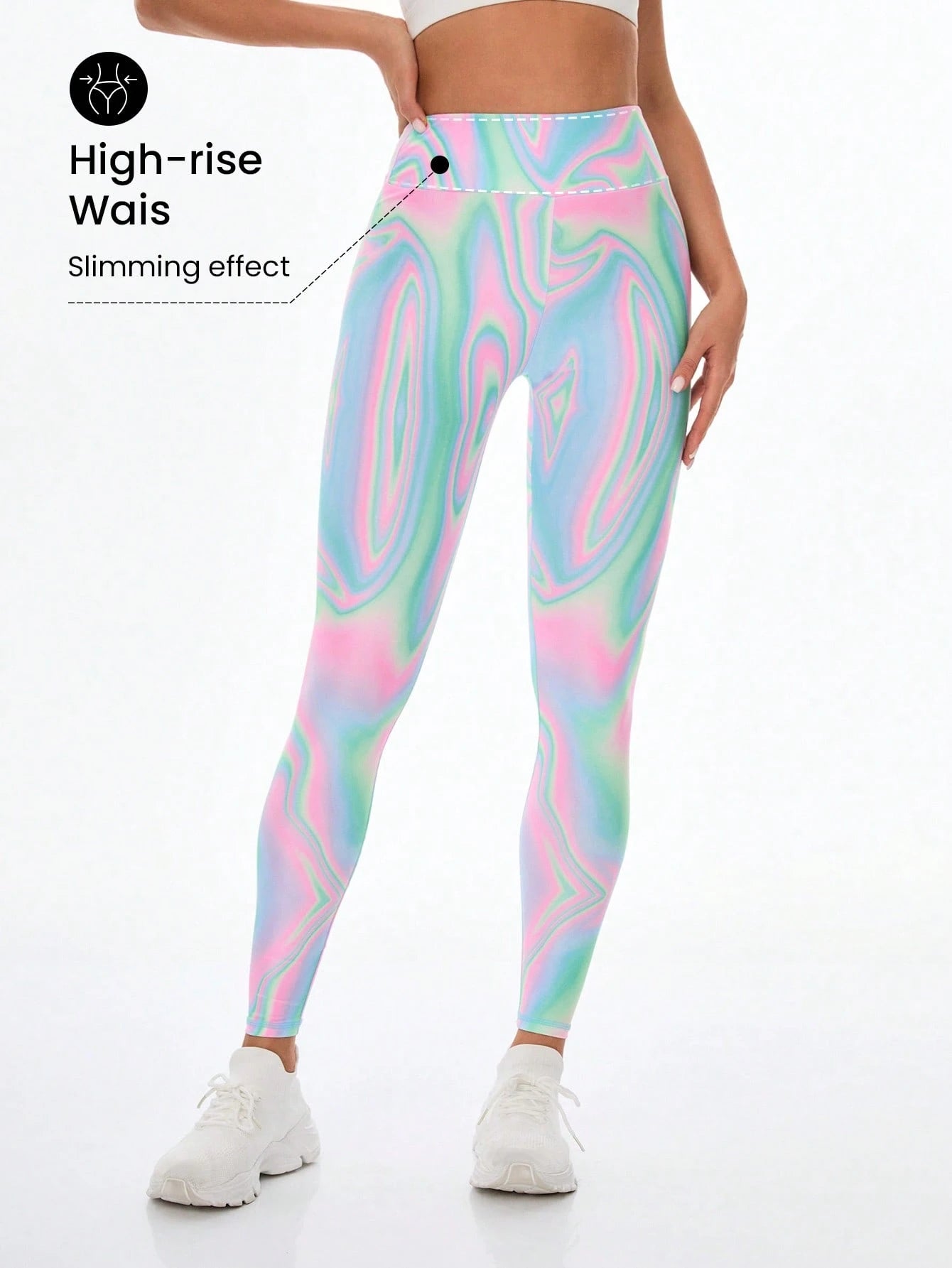 Printed Elastic High Waist Sports Legging