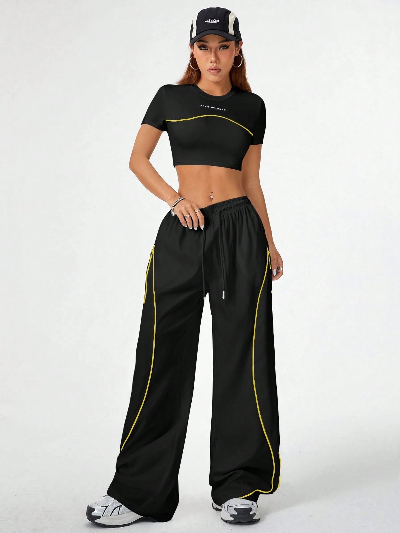 Casual Loose T-Shirt And Wide Leg Pants