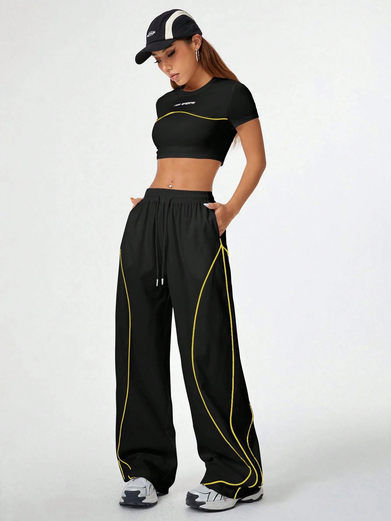 Casual Loose T-Shirt And Wide Leg Pants