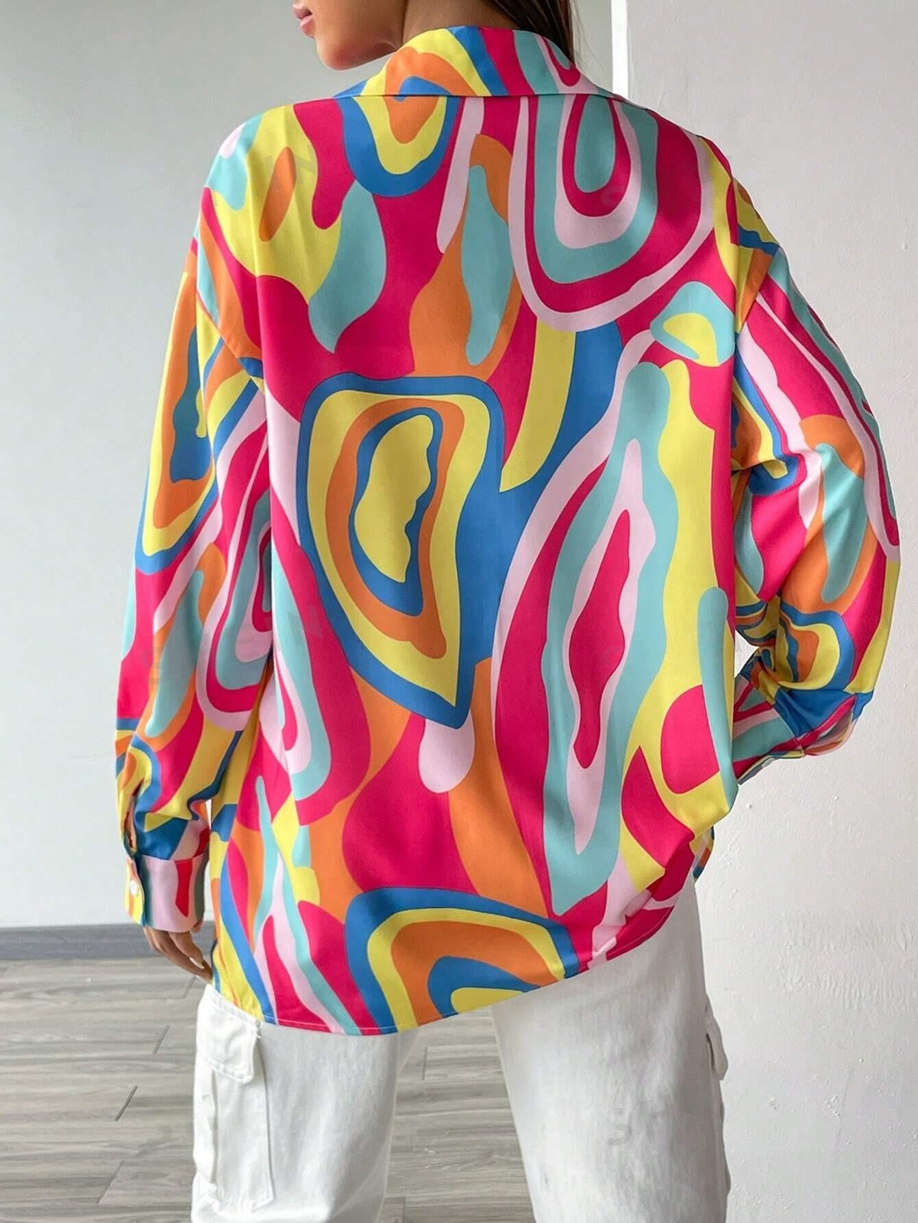 Allover Print Drop Shoulder Shirt SS24- FD