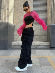 Hollow Out Super Crop Top Without Cami Top SS24- FD