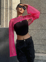 Hollow Out Super Crop Top Without Cami Top SS24- FD