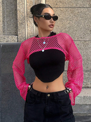 Hollow Out Super Crop Top Without Cami Top SS24- FD