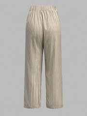 Striped Slanted Pocket Casual Straight Pants SS24