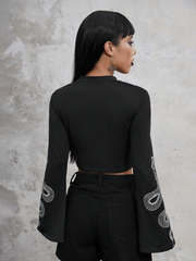 Goth Snake Print Crop Tee SS24- FD