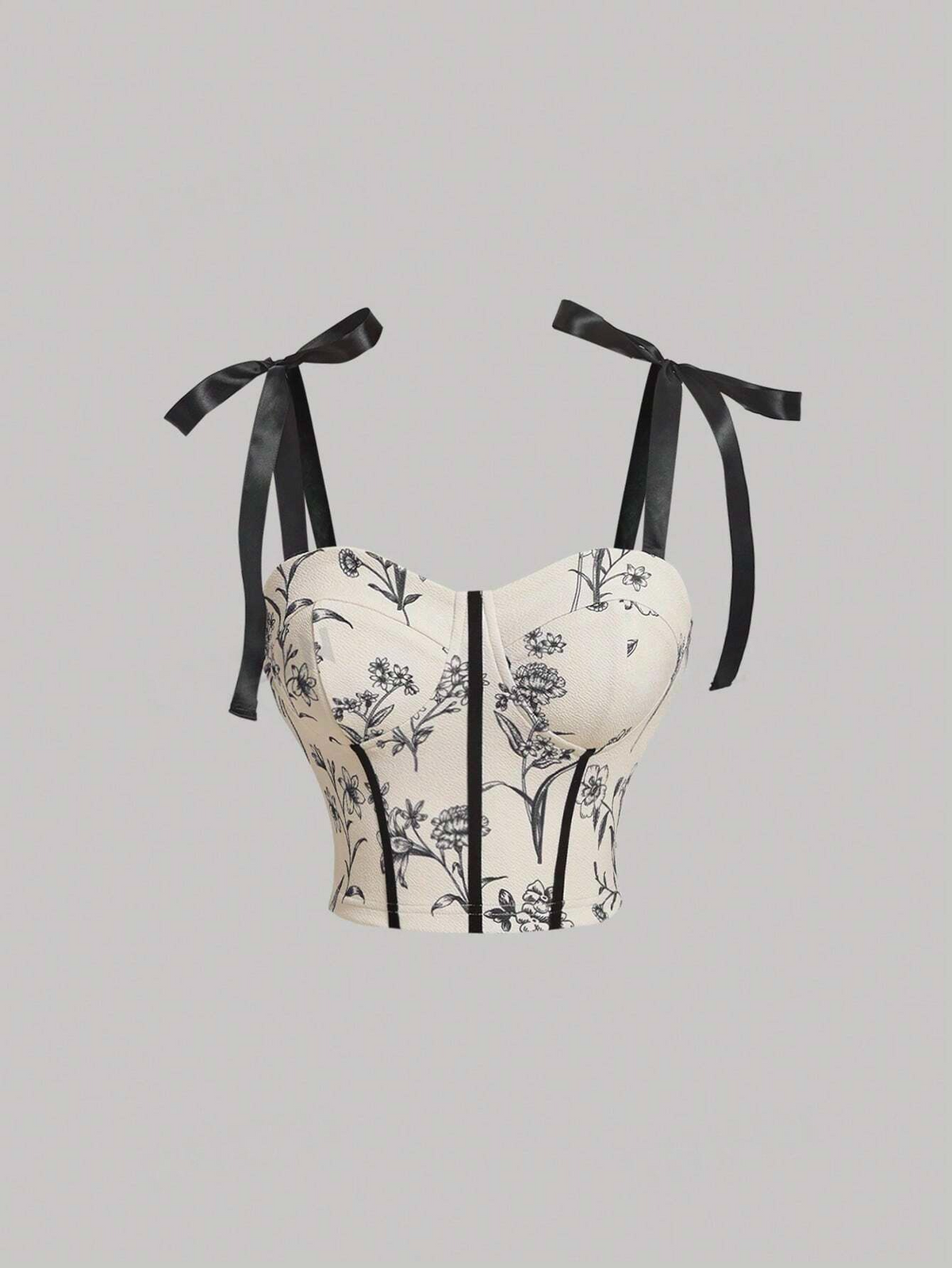 Floral Print Tie Shoulder Corset Structure Cami Top SS24-FD