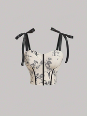 Floral Print Tie Shoulder Corset Structure Cami Top SS24-FD