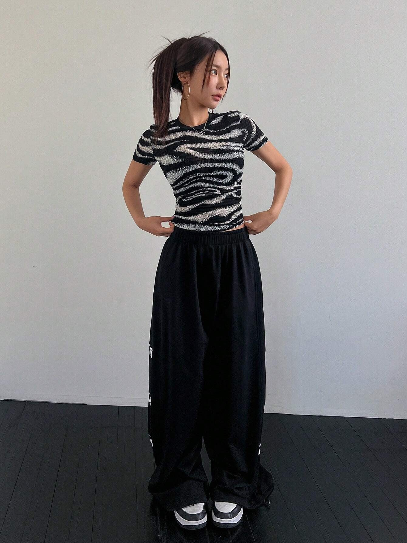 Printed Round Neck Short Sleeve T-Shirt SS24 - FD