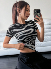 Printed Round Neck Short Sleeve T-Shirt SS24