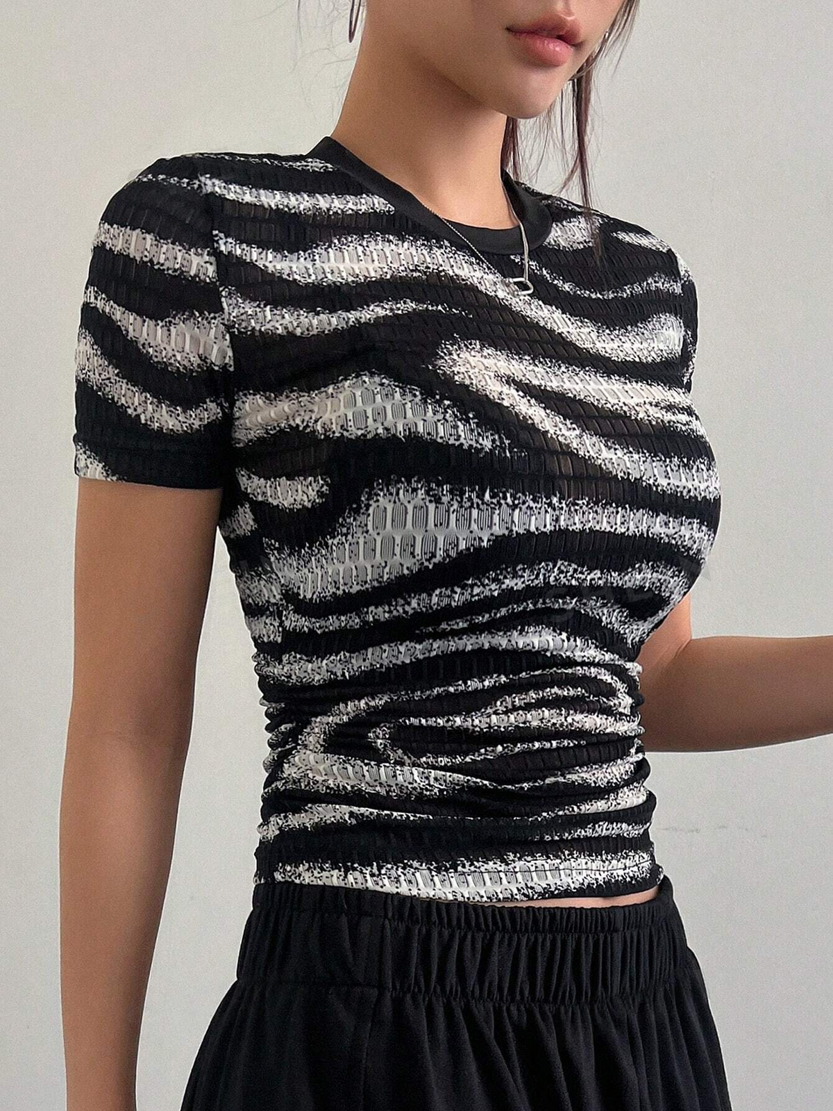Printed Round Neck Short Sleeve T-Shirt SS24 - FD