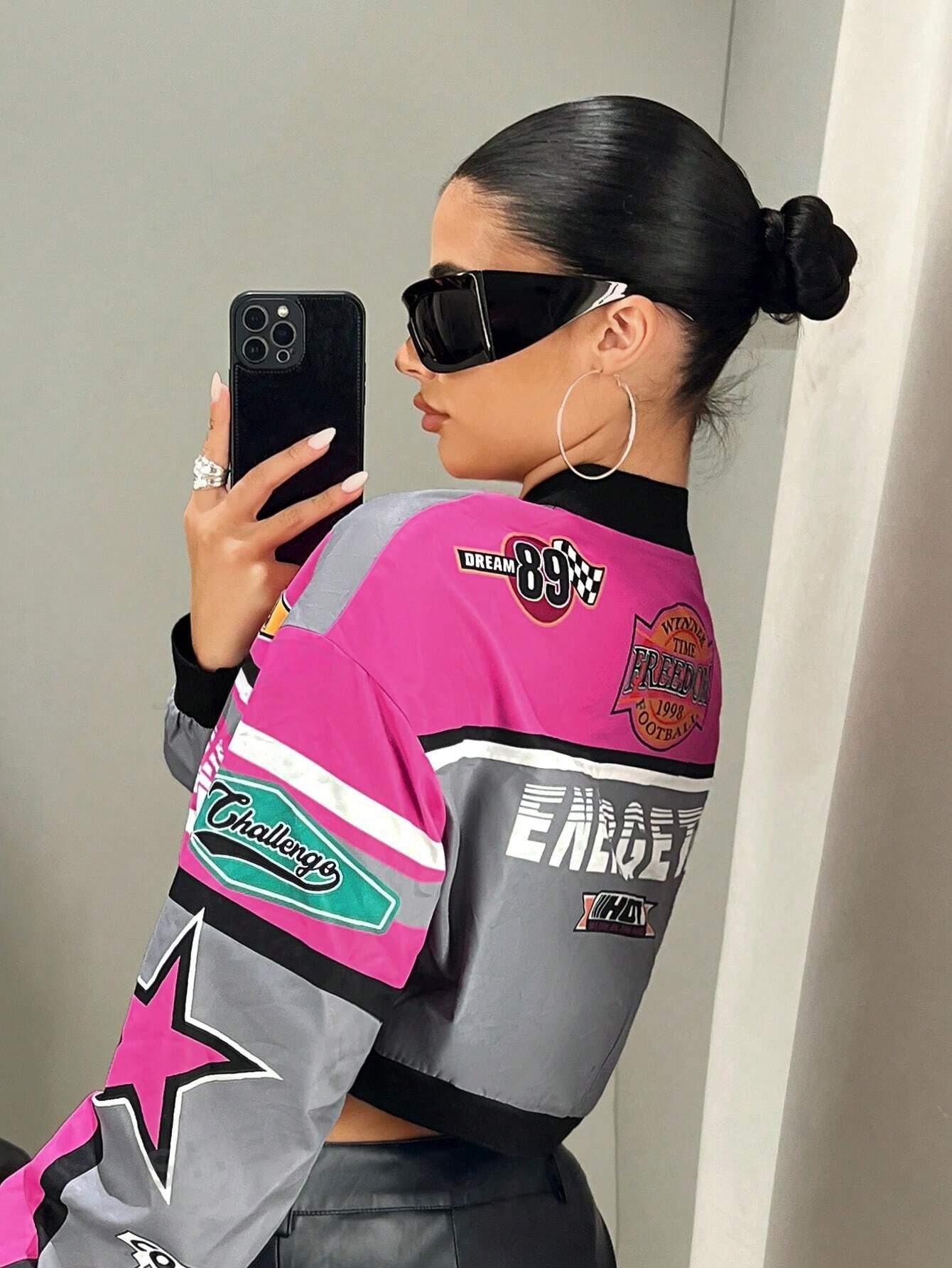 Letter Printed Short Baseball Jacket SS24 -FD