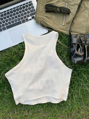 Slogan Print Cropped Tank Top SS24