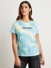 Bad Idea Slogan Printed Tie-Dye T-shirt