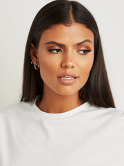 Back Drawcord Hem Detail Crop T-shirt