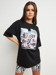 Nowhere To Be Graphic Print Oversized T-shirt