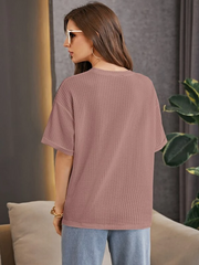 Drop Shoulder Waffle Knit Tee - ED