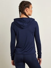 Stitch Detail Hooded Jacket with Zip Closure