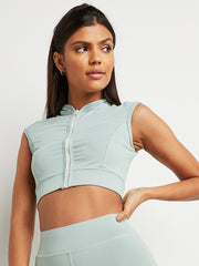 Zip Up Crop Top and Active Leggings Set