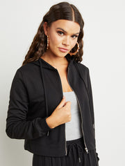 Cropped Zip Front Hoodie and Jogger Co-Ord Set FD